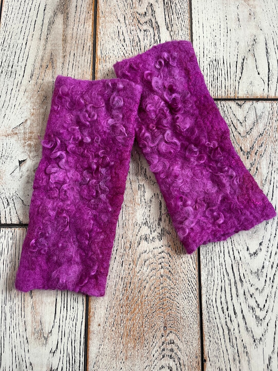 Pink Mittens With Curls Gift for Women Mens Gift Felted Etsy