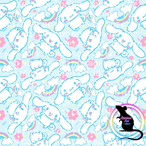 Anime Seamless Datei | Niedliches PNG | Digitales Design| Charakter Wallpaper | Sich wiederholendes Muster | Pastell Anime | Zimtschnecke