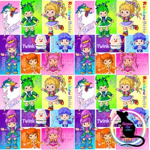 80's Cartoon Seamless File | Rainbow Girl | Sublimation | Digital Download | PNG | Retro | Vintage | Wallpaper | 90's Kid | Scrapbooking