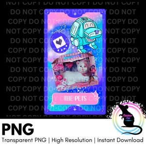 Nostalgia X Tarot | The Pets PNG | Nostalgic Digital Download | DTF Image | 90's Kid | Y2K Vibes | Robot Dog | Tamagotchi