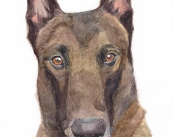 Hand-Painted Watercolor Pet Portrait: Custom Dog Portrait