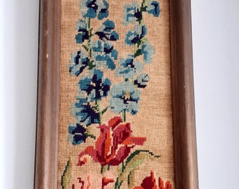 Tapisserie paon vintage des années 1970 : tapis mural coloré (167 x 118 cm