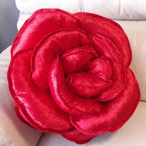 Colore rosso fuoco Cuscino di lusso Cuscino di lusso Cuscino unico a forma di fiore cuscino fantasia cuscino 3D Cuscino