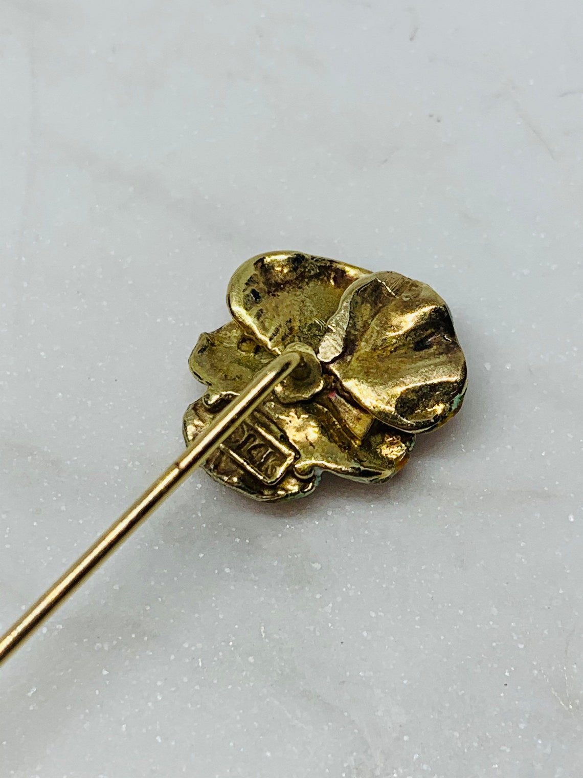 Antique Art Nouveau Enamel Pansy & Diamond 14k Stick Pin - Etsy