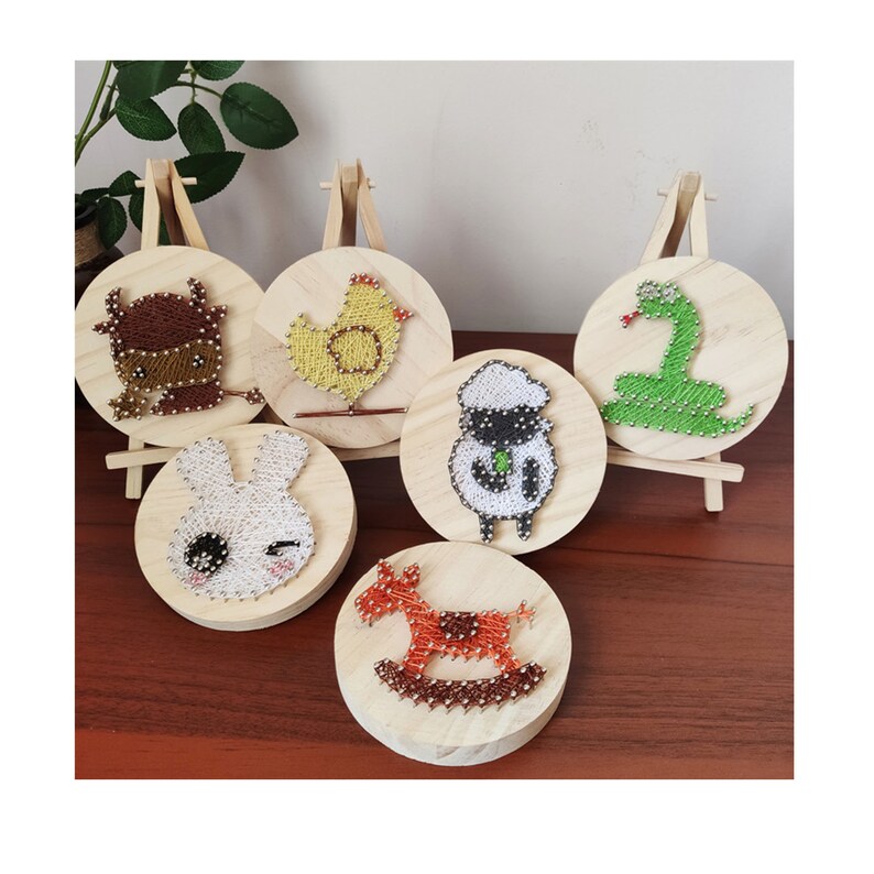 Small animal string art,Wall Hanging Art,Crafts for Kids and Fun Home Activities,FAMILY String Art PATTERN,String art pattern kit,Crafts Kit