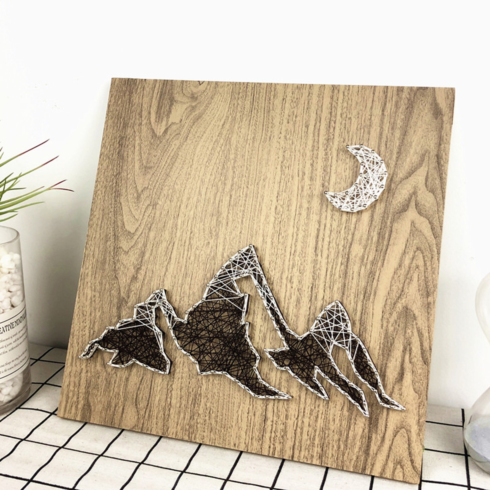 Snow mountain string art DIY mountain peak string art kit Etsy