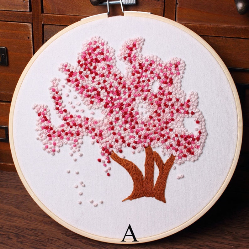 Cherry blossom tree embroidery KitFloral EmbroideryHand Etsy