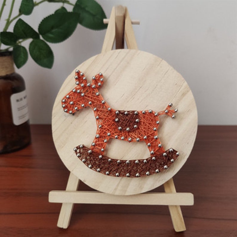 Small animal string art,Wall Hanging Art,Crafts for Kids and Fun Home Activities,FAMILY String Art PATTERN,String art pattern kit,Crafts Kit