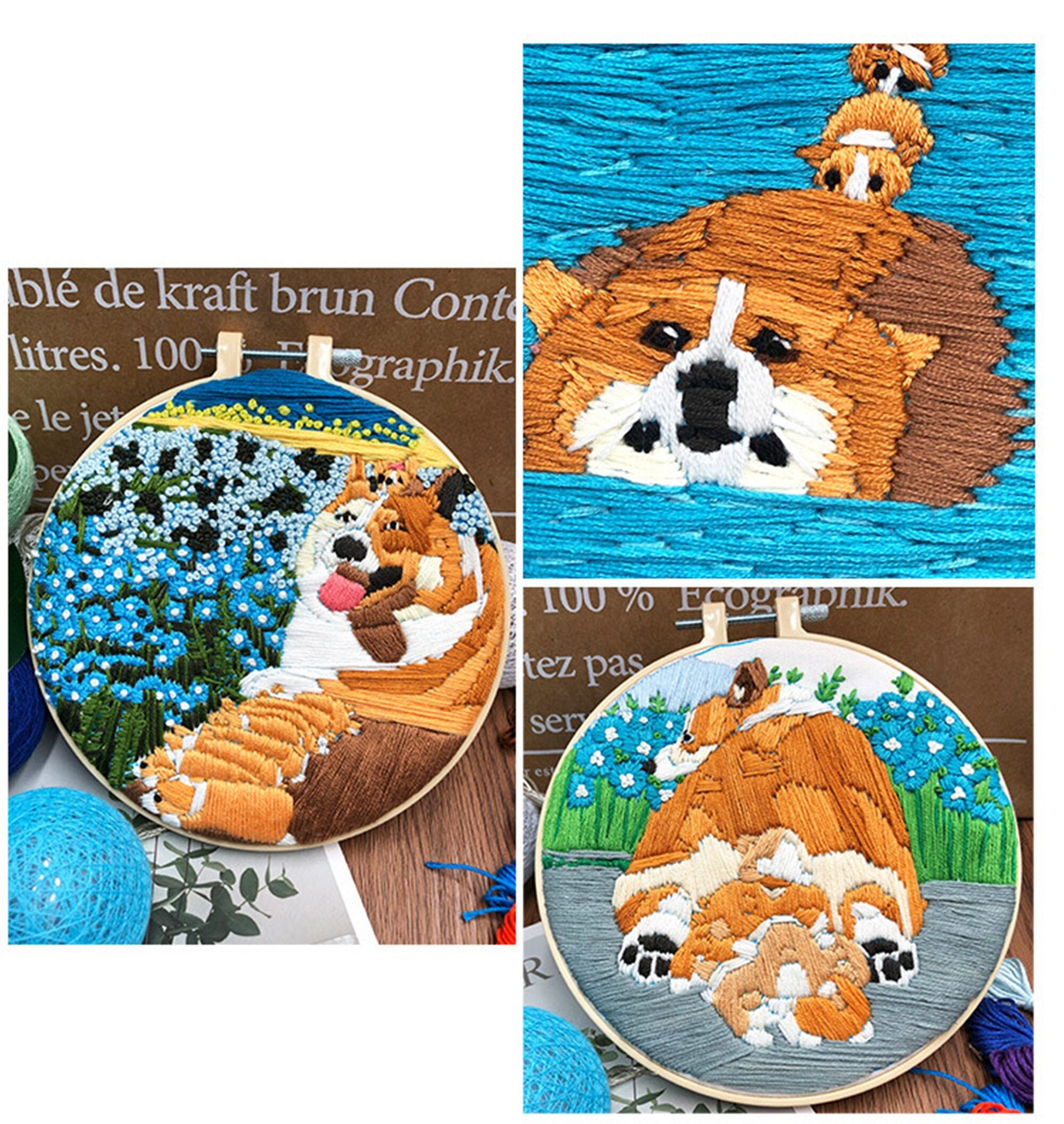 Animals Pattern Embroidery KitDIY Craft Kit with Needle and Etsy