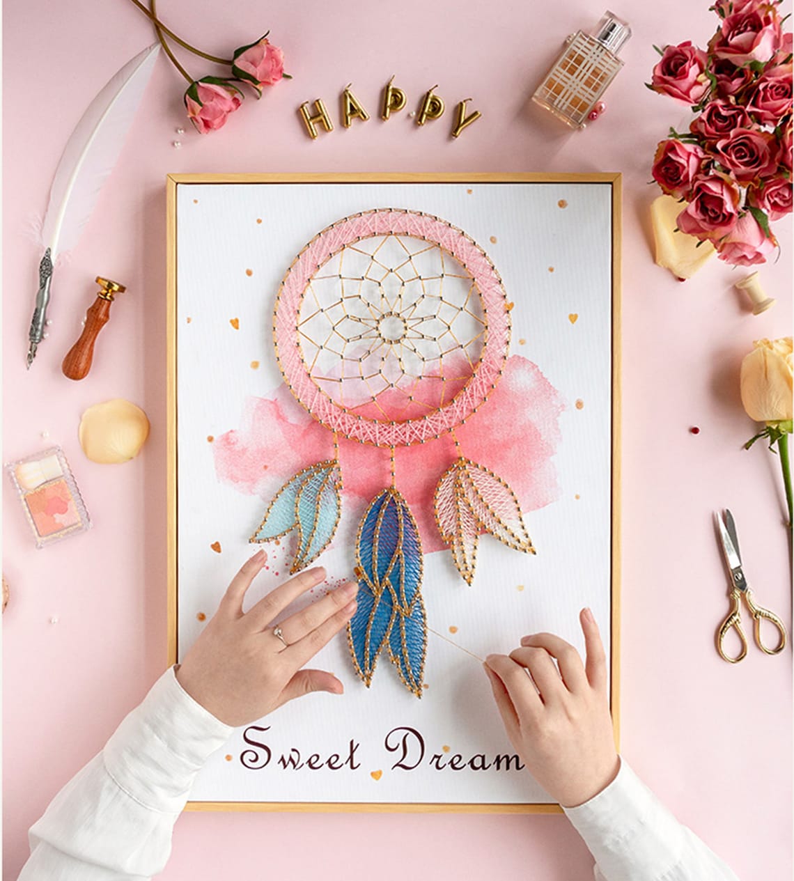 Dream Catcher String Artcreative handmade nail string drawing Etsy