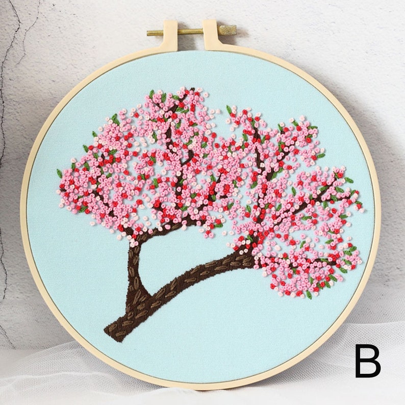 Cherry blossom tree embroidery KitFloral EmbroideryHand Etsy