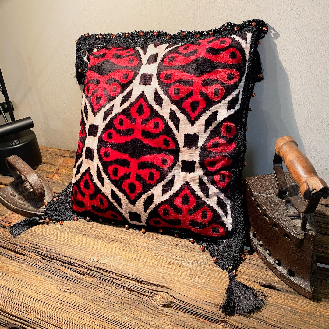 Designer Accent Pillows Ikat 100 Hand Spun Silk Pillow. Etsy