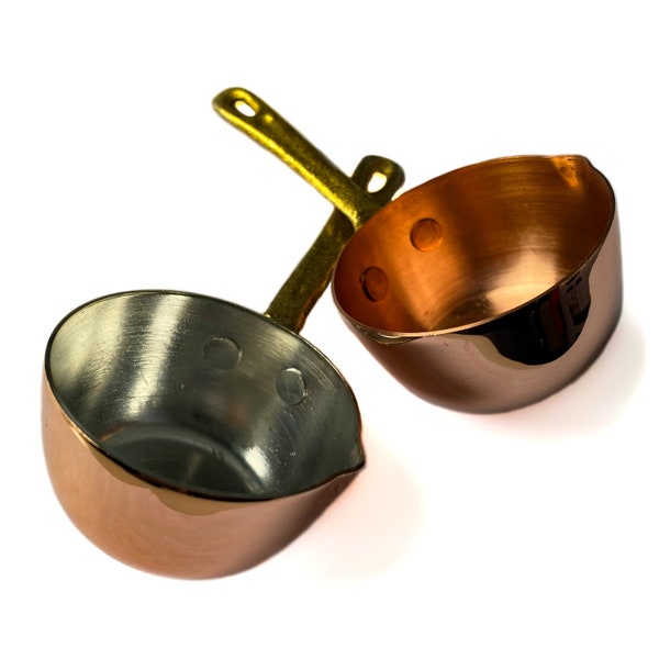 Miniature Cooking Little Saucepan, Copper Small Cooking Mini Saucepan, Tin Inside option Tiny Cooking Zabaglione Pan, Miniature Food Cooking