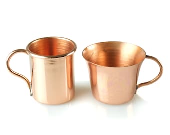 Handmade Mini Moscow Mule Mugs - Unique Home Decor or Bar Accessory. Artisanal Unique Shot Glasses