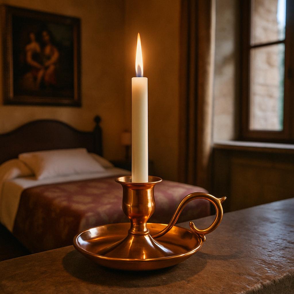 銅製のキャンドルホルダー。熟練の銅細工職人による手作りの