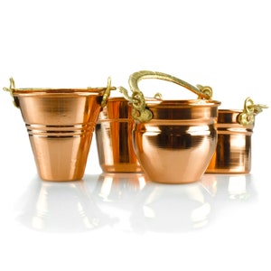 Miniature kitchen bucket. Hang On Christmas Tree. Handmade from solid copper. Copper ornament set to replenish your ornament collection.