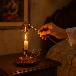 Custom candle snuffer. Personalize vintage handmade snuffer from master copper smith. Personalized 7th anniversary gift with name or date