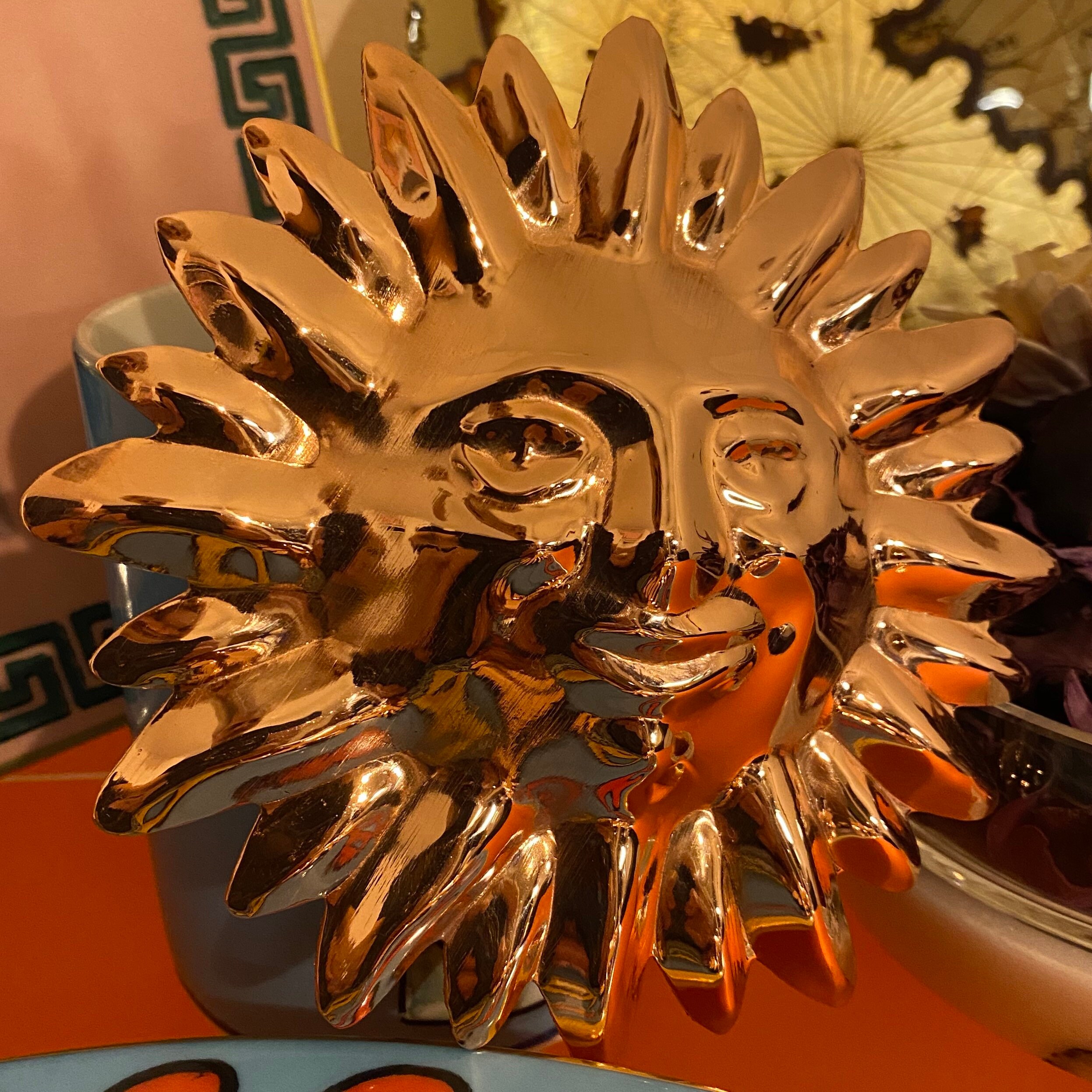 Copper Sun Wall Decor Minimalist Wall Hanging Balcony Decor Etsy