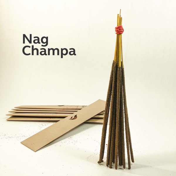 PREMIUM natürliches Räucherstäbchen > Nag Champa | Hausgemacht mit Bio-Zutaten und ätherischen Ölen.