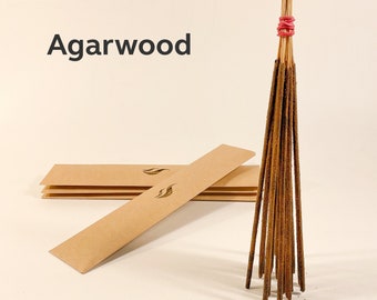 PREMIUM natural incense stick > Agarwood | Handmade with organic ingredients and essential oils. Non-toxic > meditation, cleansing, rituals.