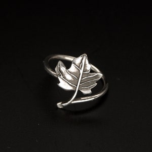 Ahornblatt Ring aus Sterling Silber 925, Baumhoroskop Ring Ahorn, handgefertigt, Geschenk