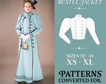 Victorian Bustle Jacket Pattern PDF 1880s-1890s - DIY Sewing & Decoration Guide, Printable A4, US Letter, A0 Sizes, Vintage Costume Download