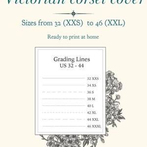 Victorian Corset Cover EU 32-46 PDF Sewing Pattern Instant Download A4, US Letter 2 Versions historical corset cover image 7