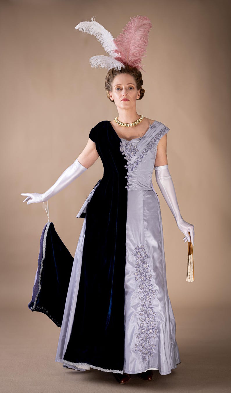 Formal Victorian Pattern Victorian Evening Dress Sewing Pattern | Late Victorian Era Dress ...
