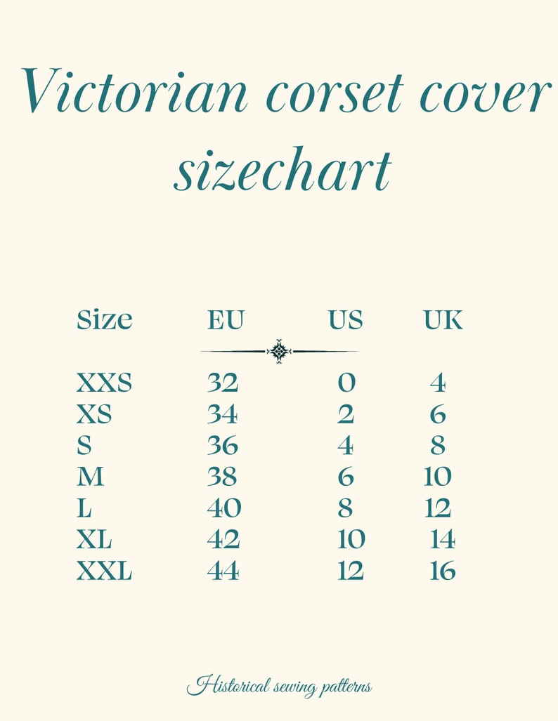 Victorian Corset Cover EU 32-46 PDF Sewing Pattern Instant Download A4, US Letter 2 Versions historical corset cover image 10