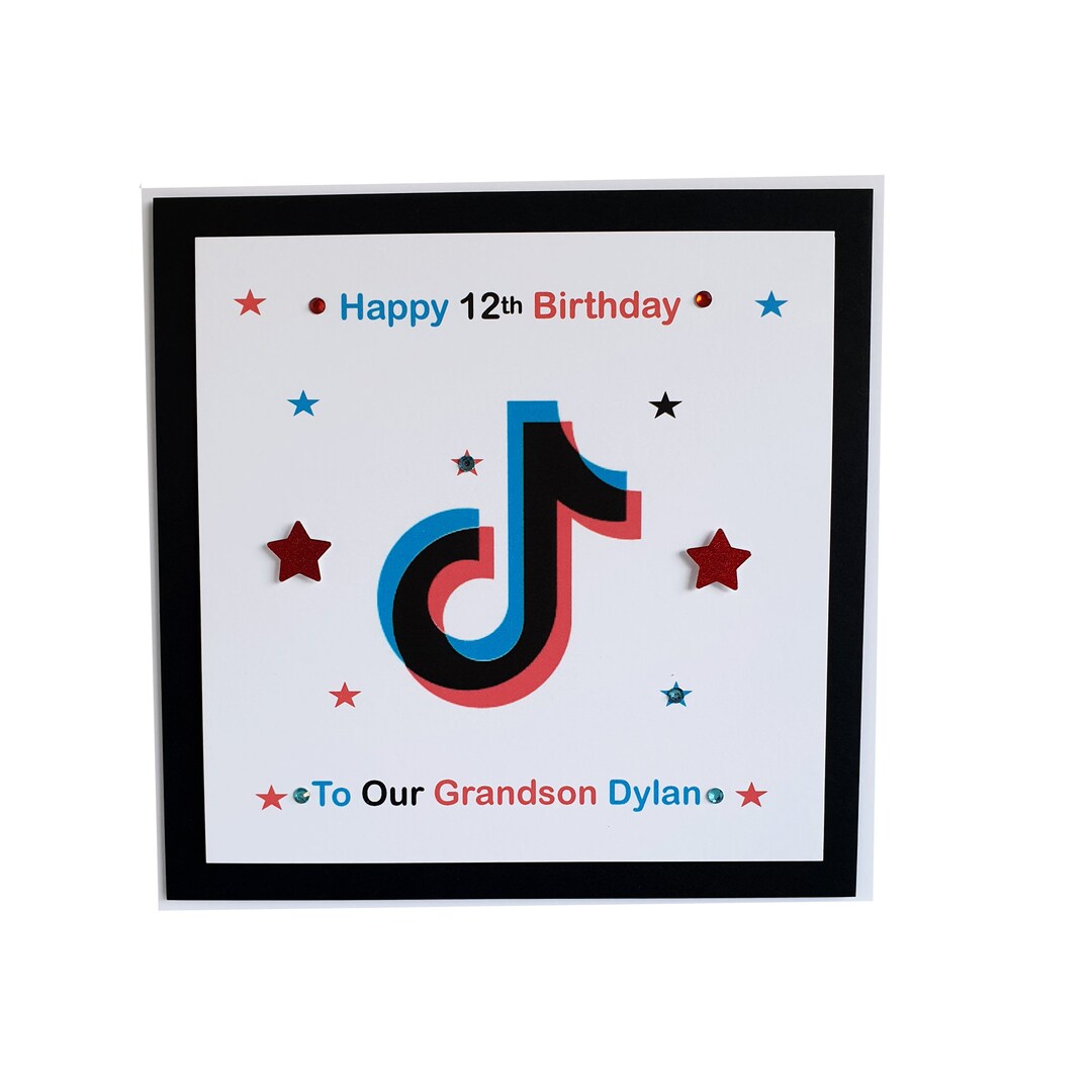 Personalised Tik Tok BIRTHDAY CARD Name Age Social Media Handmade Happy