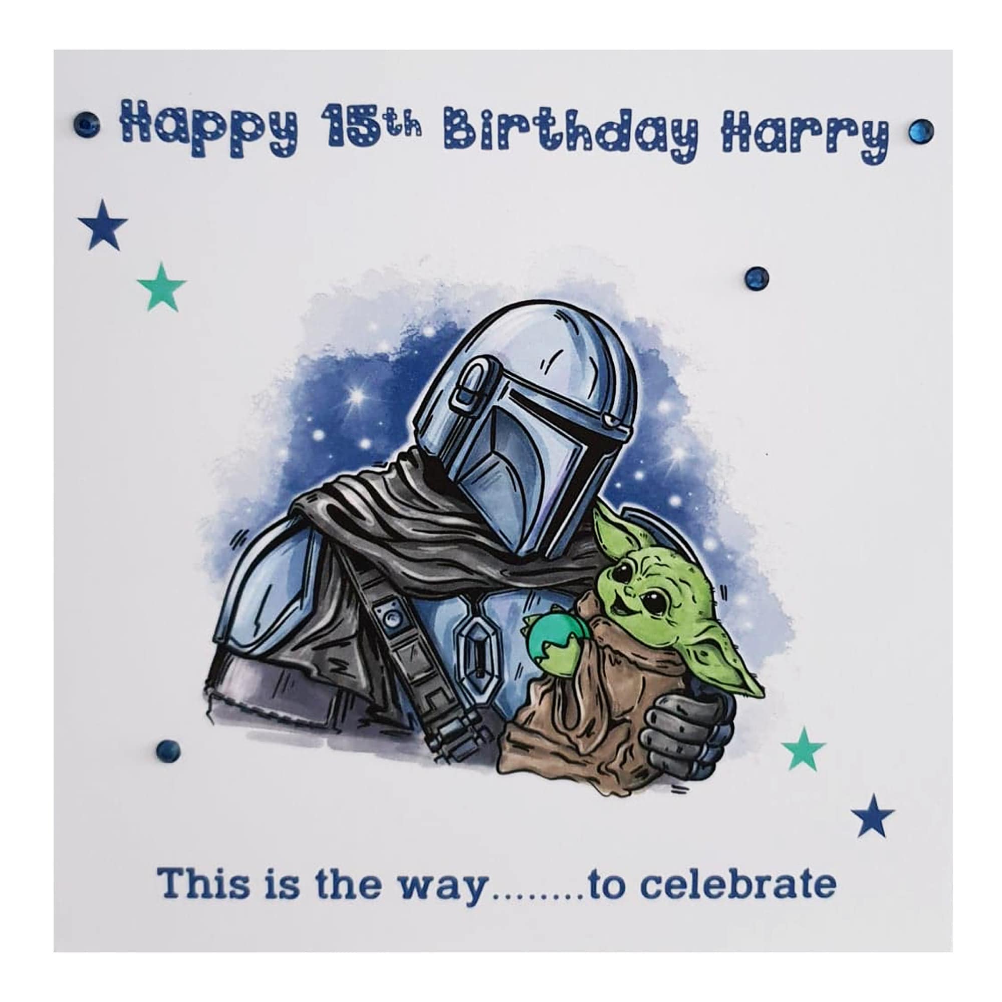 Personalised MANDALORIAN BIRTHDAY CARD Handmade Boy's | Etsy UK