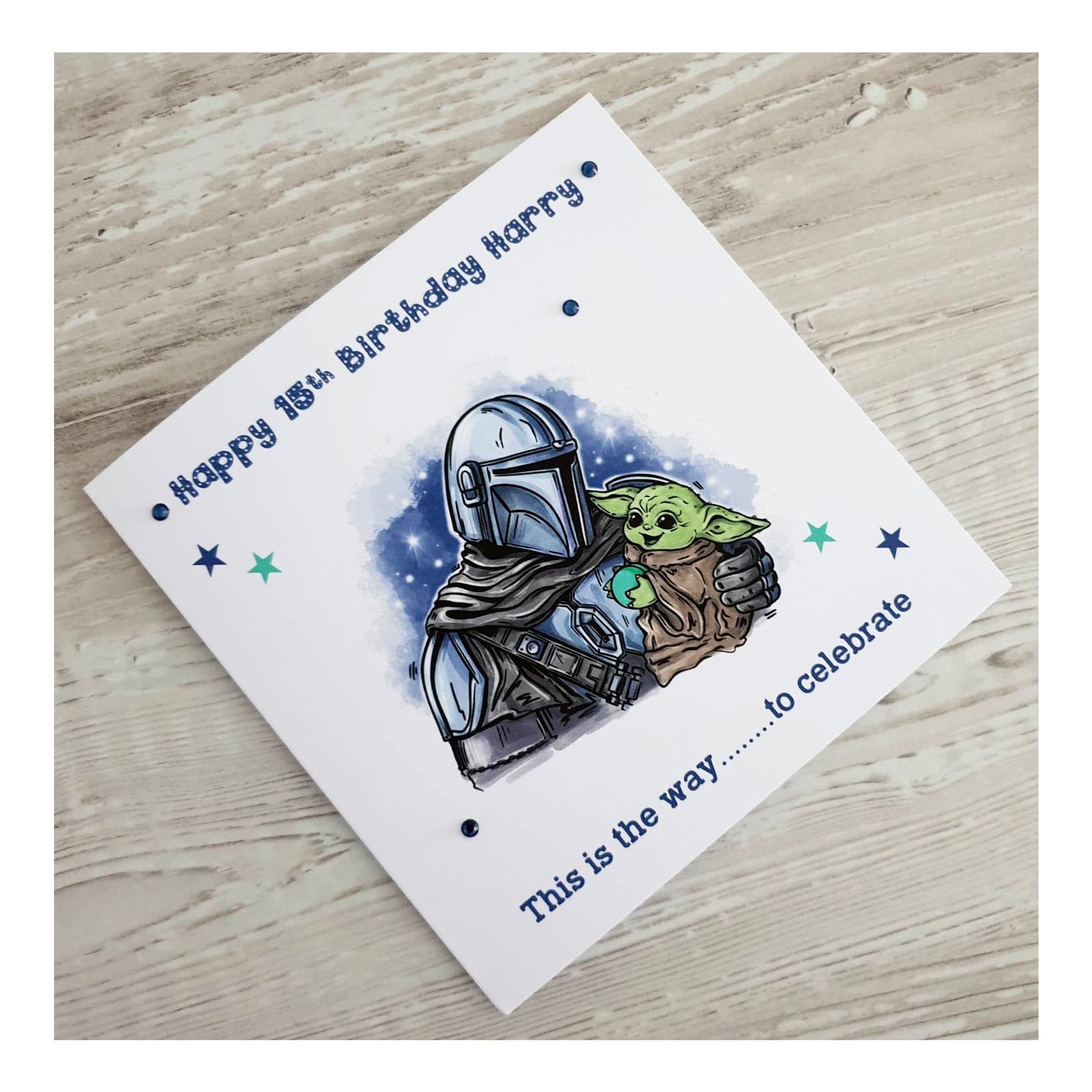 Personalised MANDALORIAN BIRTHDAY CARD Handmade Boy's | Etsy UK