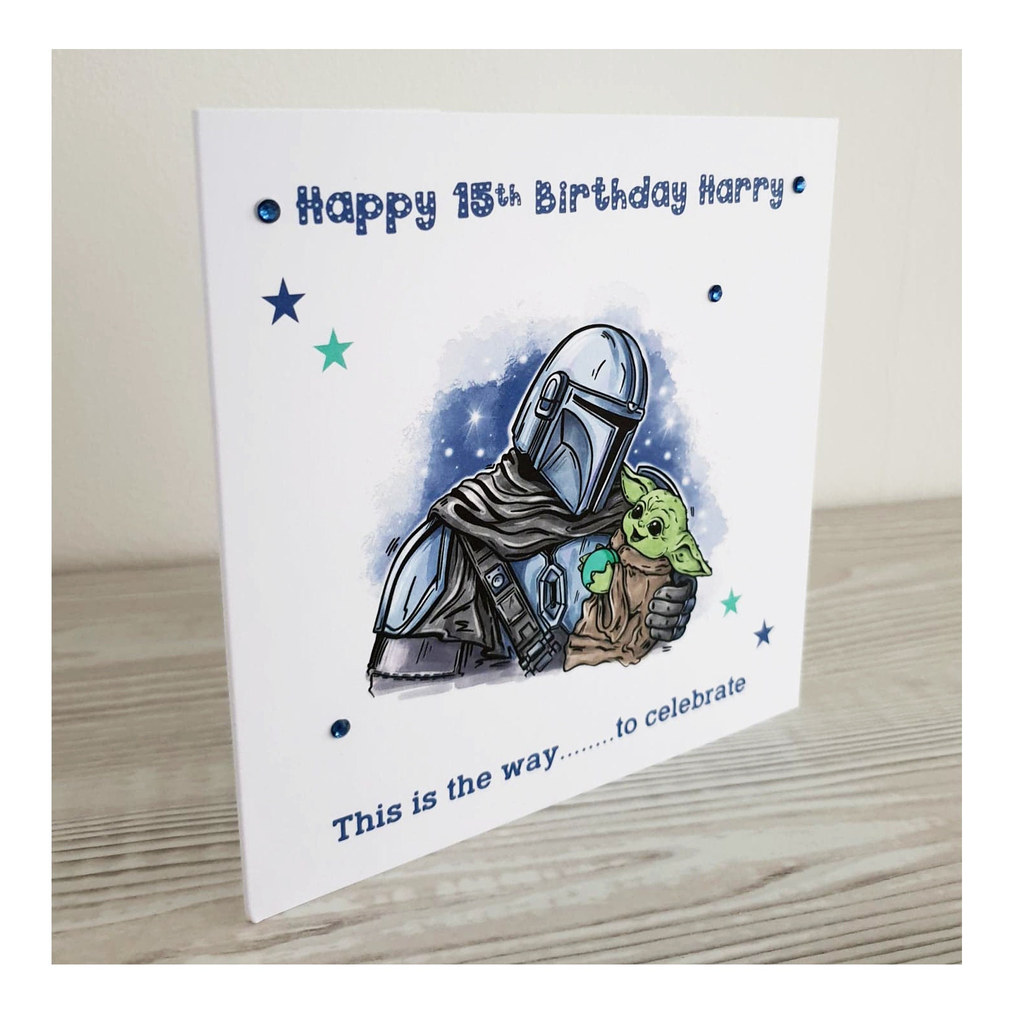 Personalised MANDALORIAN BIRTHDAY CARD Handmade Boy's - Etsy UK
