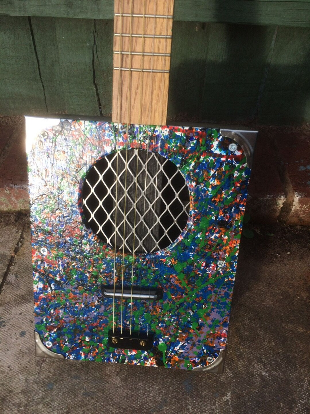 5 String Jackson Pollock Style Box Guitar Etsy
