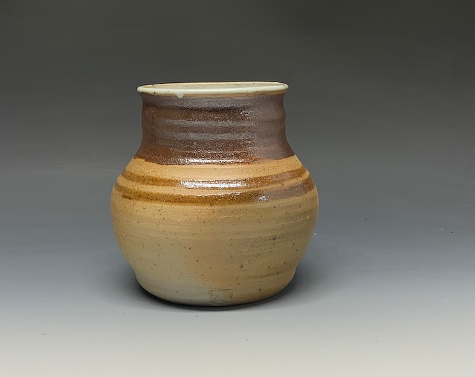 Knoxville, Iowa Speedway Striped Wood Fired, Salt Glazed Vase
