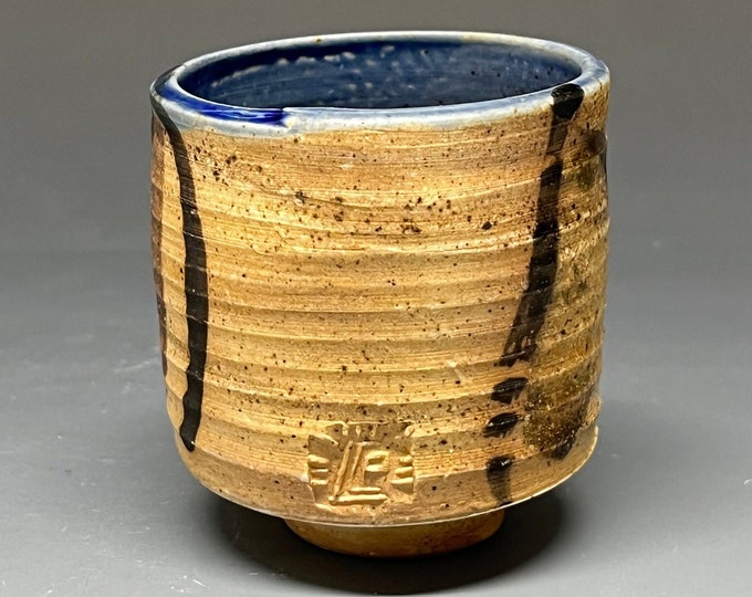 DuQuoin State Fairgrounds Racetrack Clay slip design on handmade stoneware cup