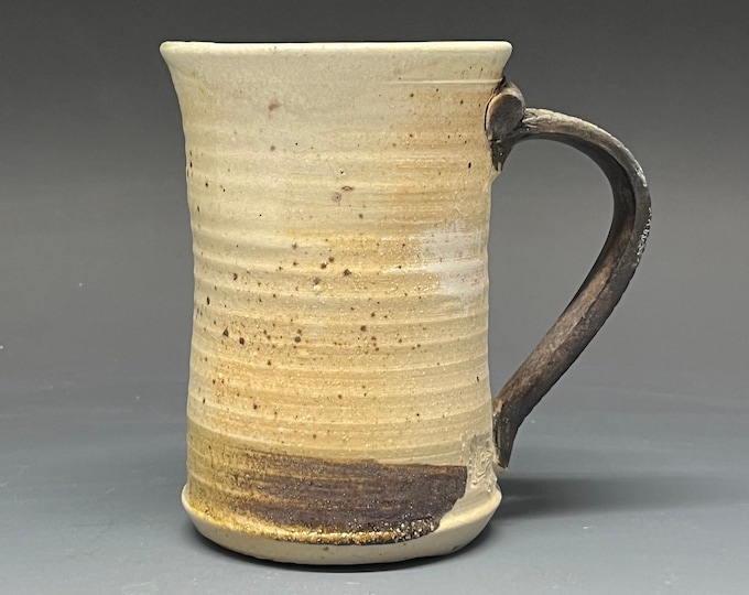 Gas City Speedway Slip Striped Wood Fired Handmade Pint Stoneware Mug