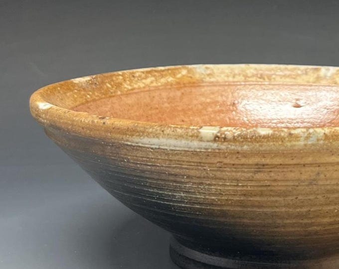 Wood Fired Salt Glazed Stoneware Serving Bowl