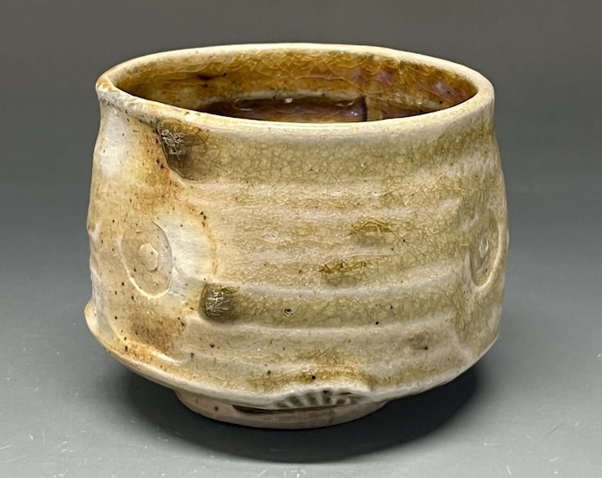 Side Fired Handmade Tea Bowl with Salt Glaze