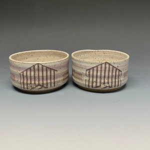 Set of two Oatmeal Bowls with Geometric Celtic Knot Pattern