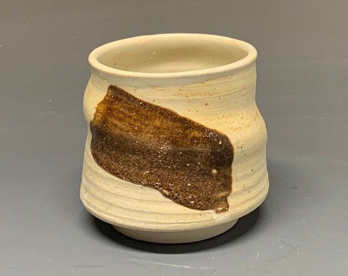 Wood Fired Salt Glazed Cup with Plymouth Speedway, Indiana Clay slip