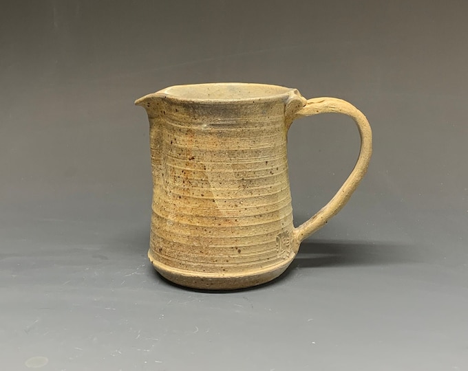 Wood Fired Stoneware Coffee Creamer with Florida Handle