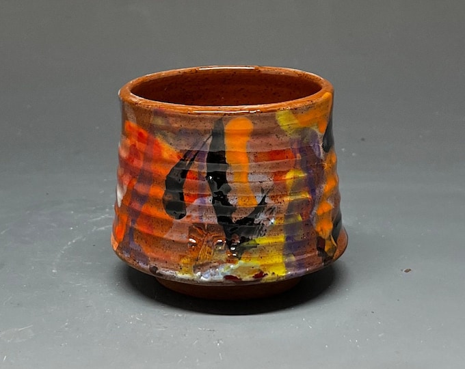 Earthenware Cup with Underglaze and Food-safe clear liner glaze