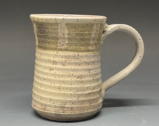 Wood Fired Stoneware Coffee Mug with Eldora Speedway Slip Design