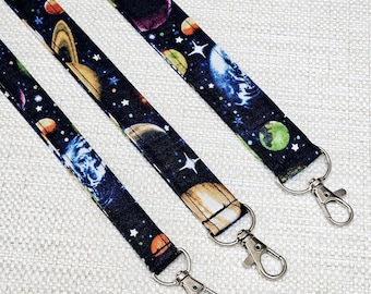 Galaxy Lanyard Keychain Space Print Neck Strap for Keys