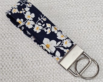 Keychain floral navy colour,Gift for her,teacher gift