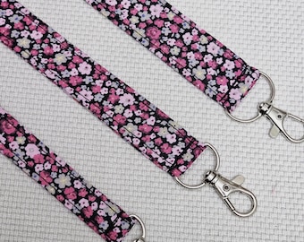 Cotton lanyard fabric ID badge holder, teacher gift, work accessory