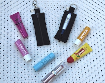 Christmas gift,  Lip balm holder keychain, Stocking filler