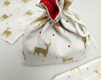 Set of 3 Christmas gift bags Small And Reusable