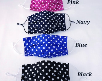 Face Mask Cotton Reusable Polka Dot